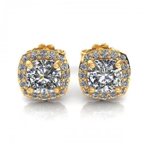 0.35-2.10 CT Round & Cushion Cut Diamonds - Stud Earrings