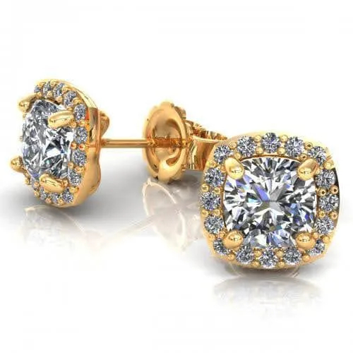 0.35-2.10 CT Round & Cushion Cut Diamonds - Stud Earrings