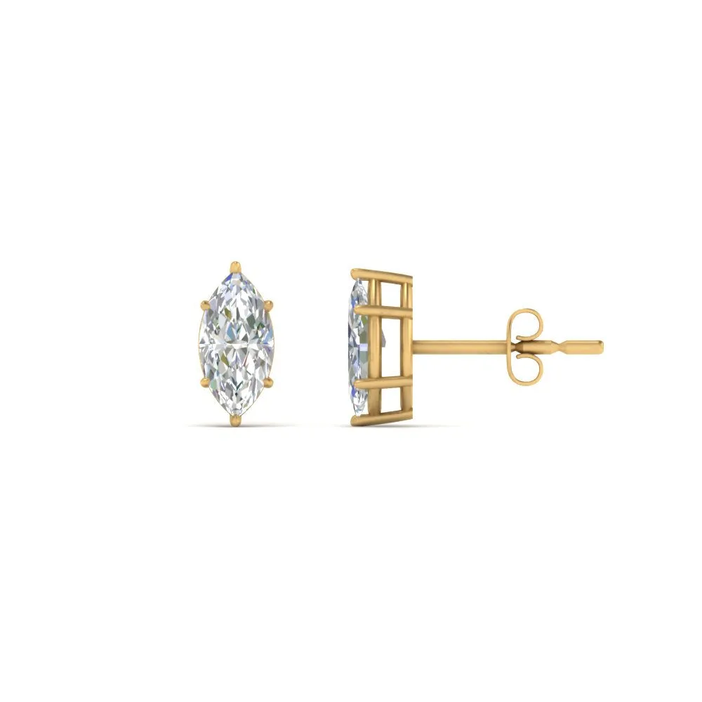 0.50 To 5 Carat Marquise Lab Created Diamond Stud Earring 14K Gold