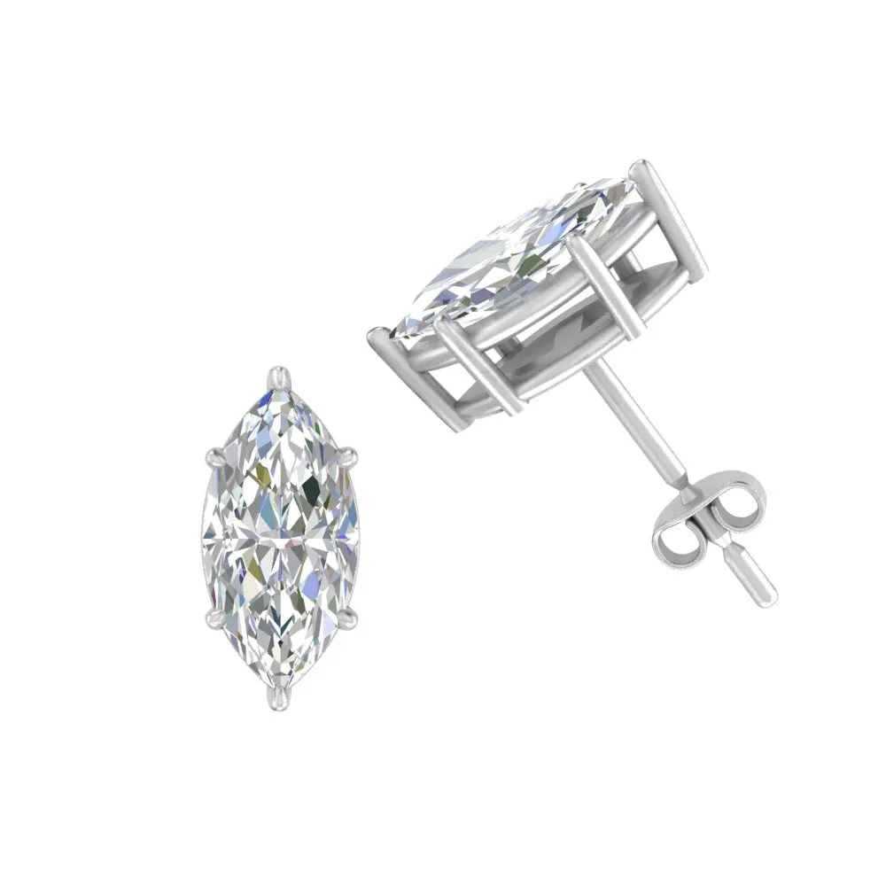 0.50 To 5 Carat Marquise Lab Created Diamond Stud Earring 14K Gold