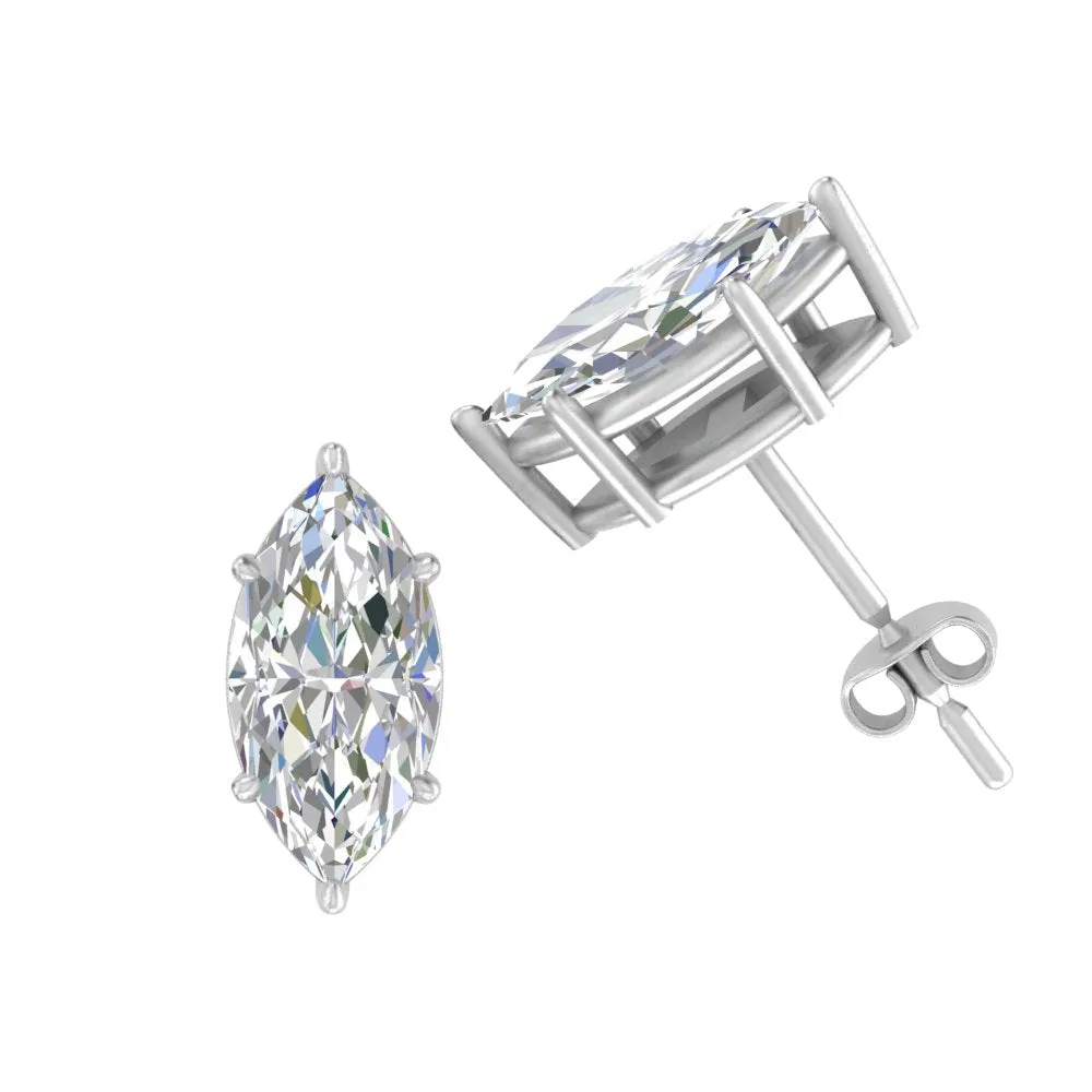 0.50 To 5 Carat Marquise Lab Created Diamond Stud Earring 14K Gold