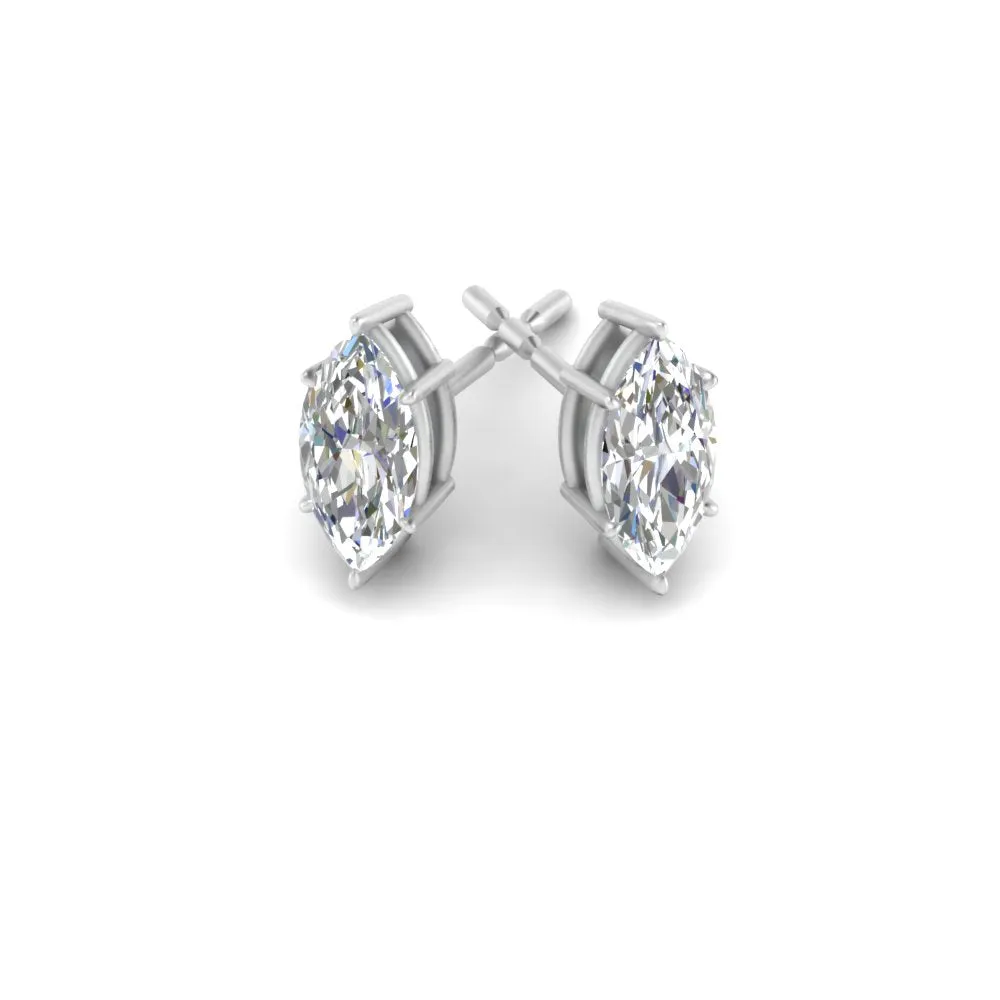 0.50 To 5 Carat Marquise Lab Created Diamond Stud Earring 14K Gold