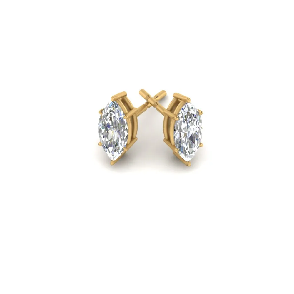 0.50 To 5 Carat Marquise Lab Created Diamond Stud Earring 14K Gold