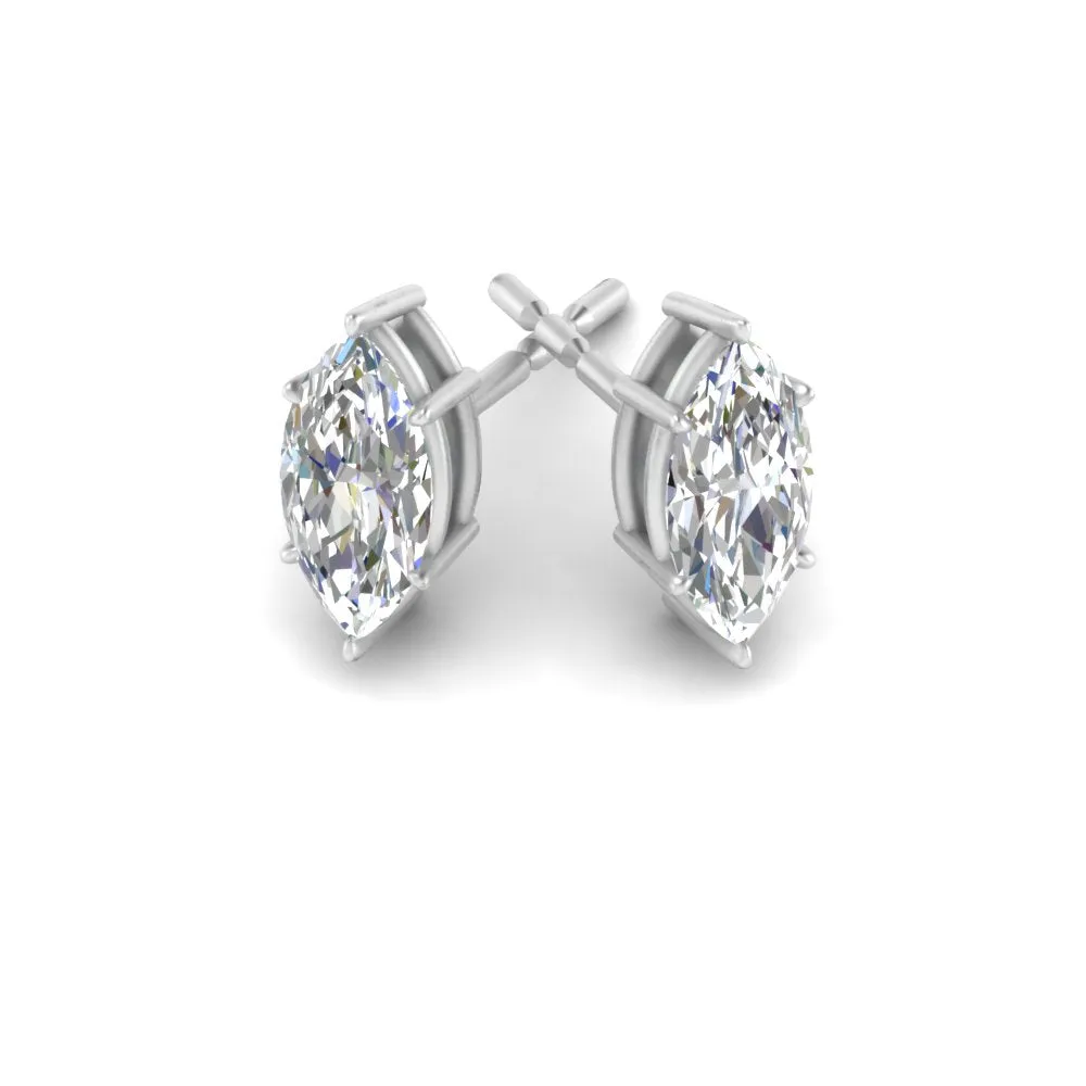 0.50 To 5 Carat Marquise Lab Created Diamond Stud Earring 14K Gold