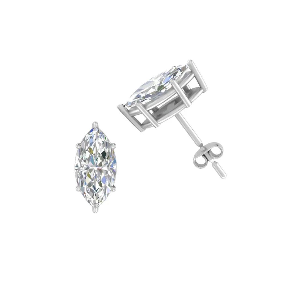 0.50 To 5 Carat Marquise Lab Created Diamond Stud Earring 14K Gold