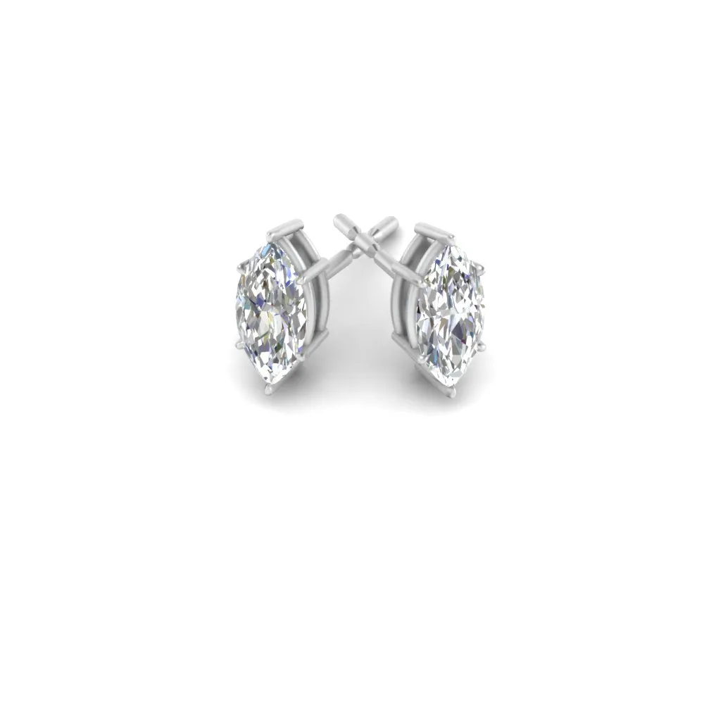 0.50 To 5 Carat Marquise Lab Created Diamond Stud Earring 14K Gold