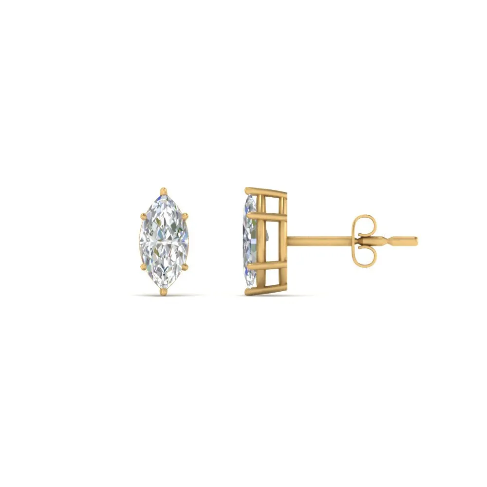 0.50 To 5 Carat Marquise Lab Created Diamond Stud Earring 14K Gold