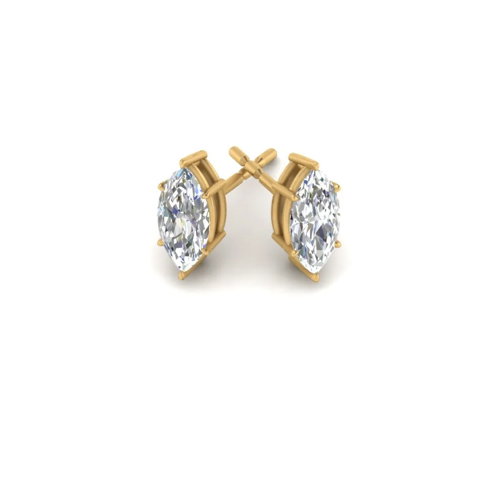 0.50 To 5 Carat Marquise Lab Created Diamond Stud Earring 14K Gold