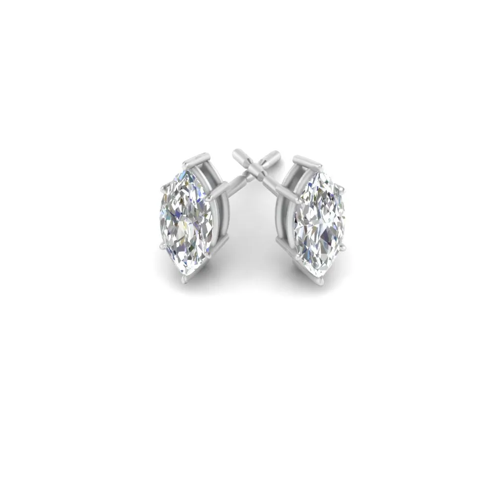 0.50 To 5 Carat Marquise Lab Created Diamond Stud Earring 14K Gold