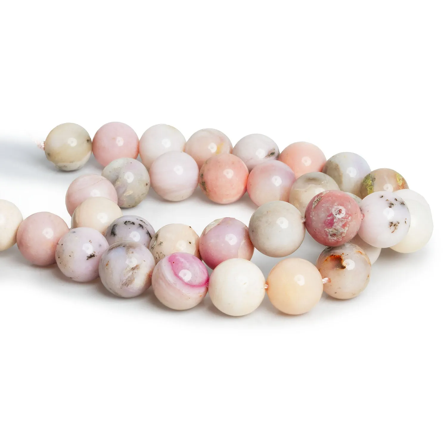 12mm Pink Peruvian Opal Plain Rounds 16 inch 35 beads AA