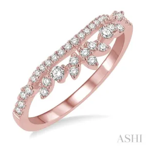 1/3 ctw Alternating Marquise and Circular Mount Round Cut Diamond Curved Band in 14K Rose Gold