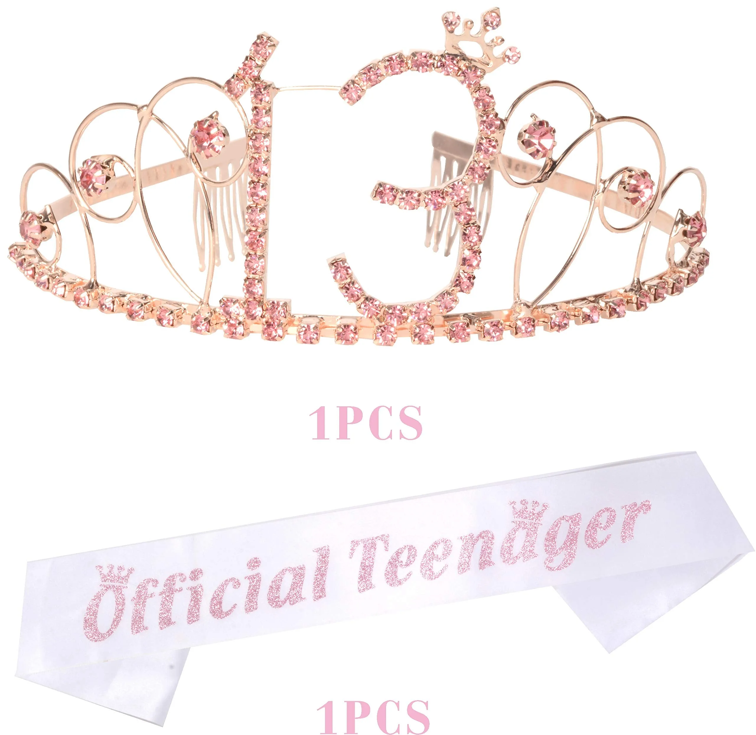 13th Birthday, 13 Birthday Tiara Pink, 13th Birthday Decorations for Girls, 13 Tiara, 13th