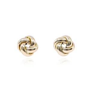 14K YELLOW GOLD 8MM LOVE KNOT EARRINGS