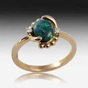 14kt Rose Gold Black Opal ring