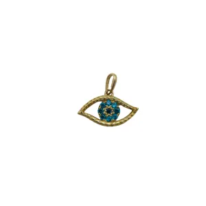 14kt Yellow gold Curvy Evil Eye Charm