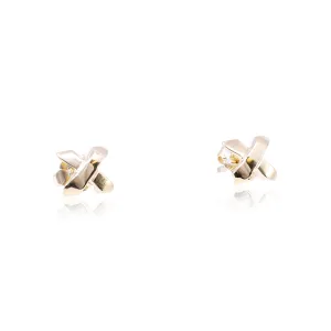 18K YELLOW GOLD X STUD EARRINGS