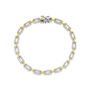 18kt White and Yellow Gold 1.33ctw Diamond Chain Link Bracelet