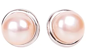 8mm Peach Freshwater Pearl with Sterling Silver Stud Earring