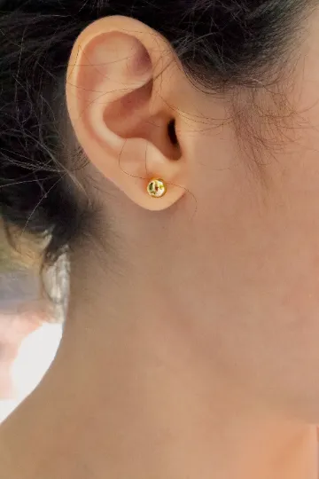 925 sterling silver with 18K Gold-Filled Tiny Ball Stud Earrings