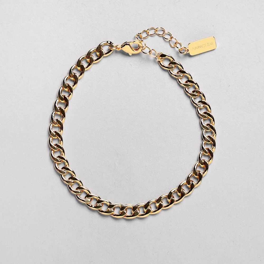 AC - Classic panser bracelet, 18K goldplated, 16   3CM, 5 mm