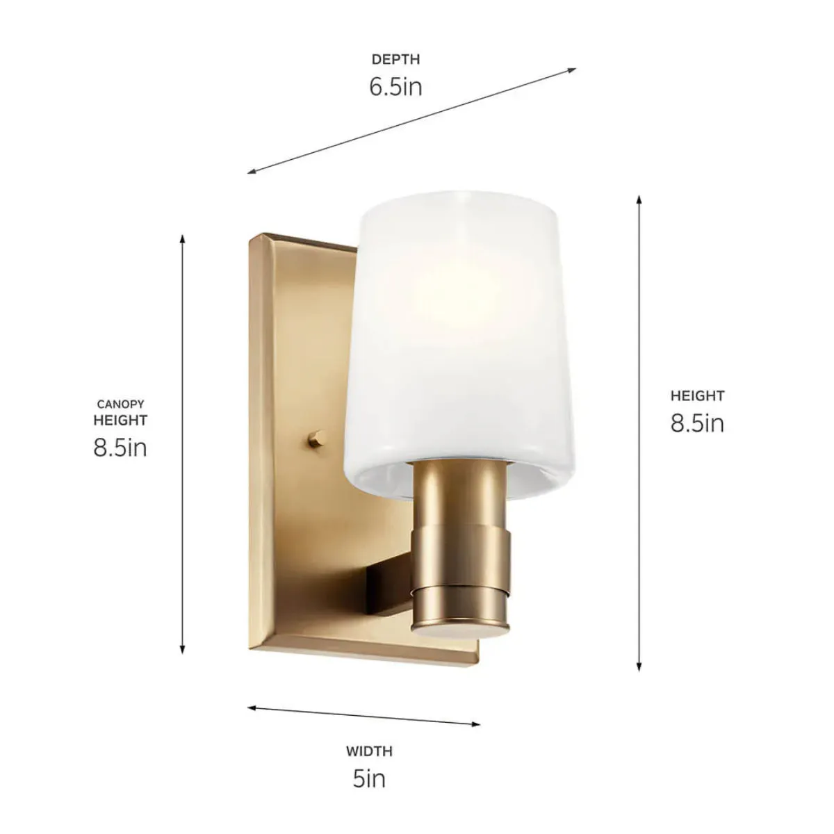 Adani 8" 1-Light Wall Sconce With Opal Glass, Bronze Finish