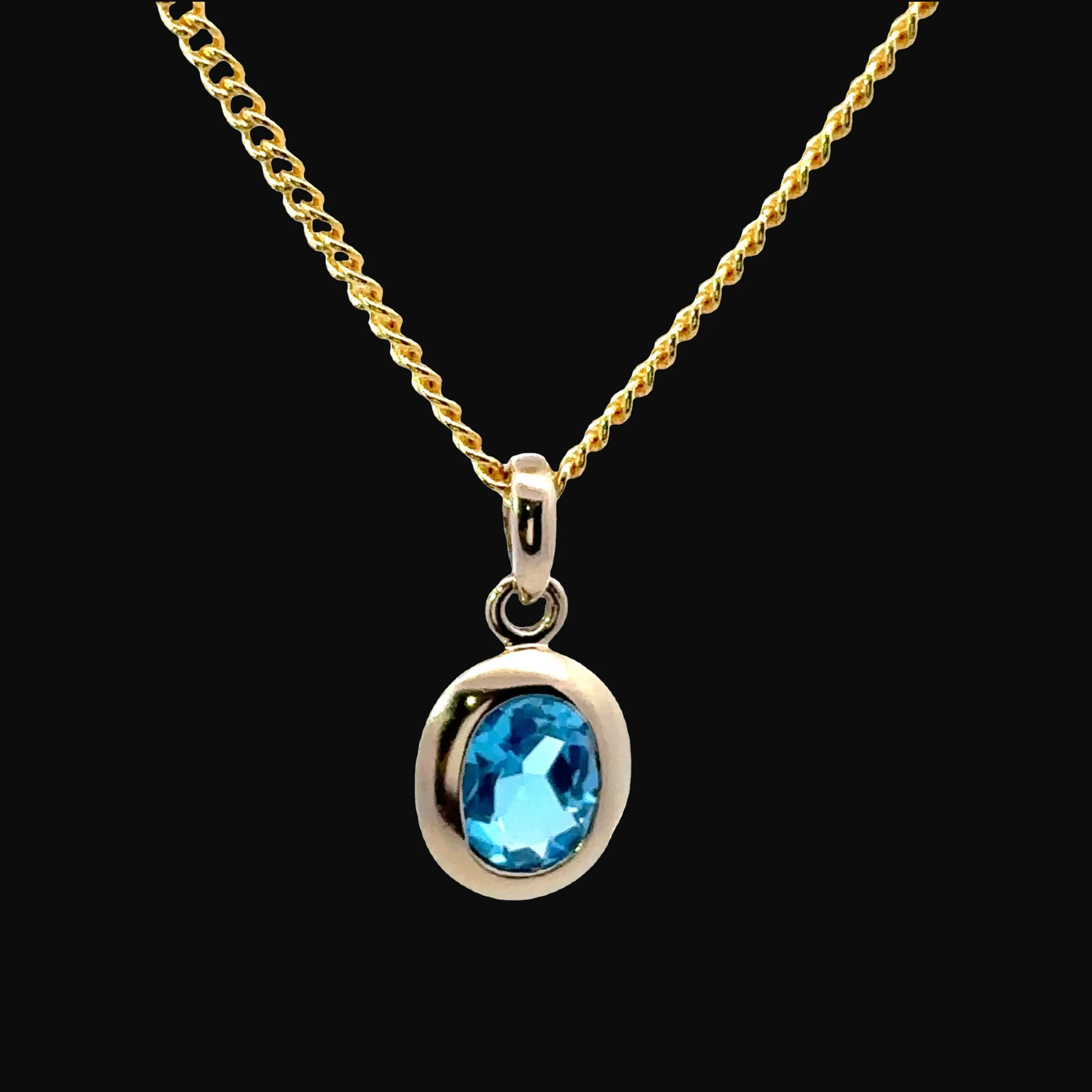 Alluring 9ct Yellow Gold single stone Topaz Pendant