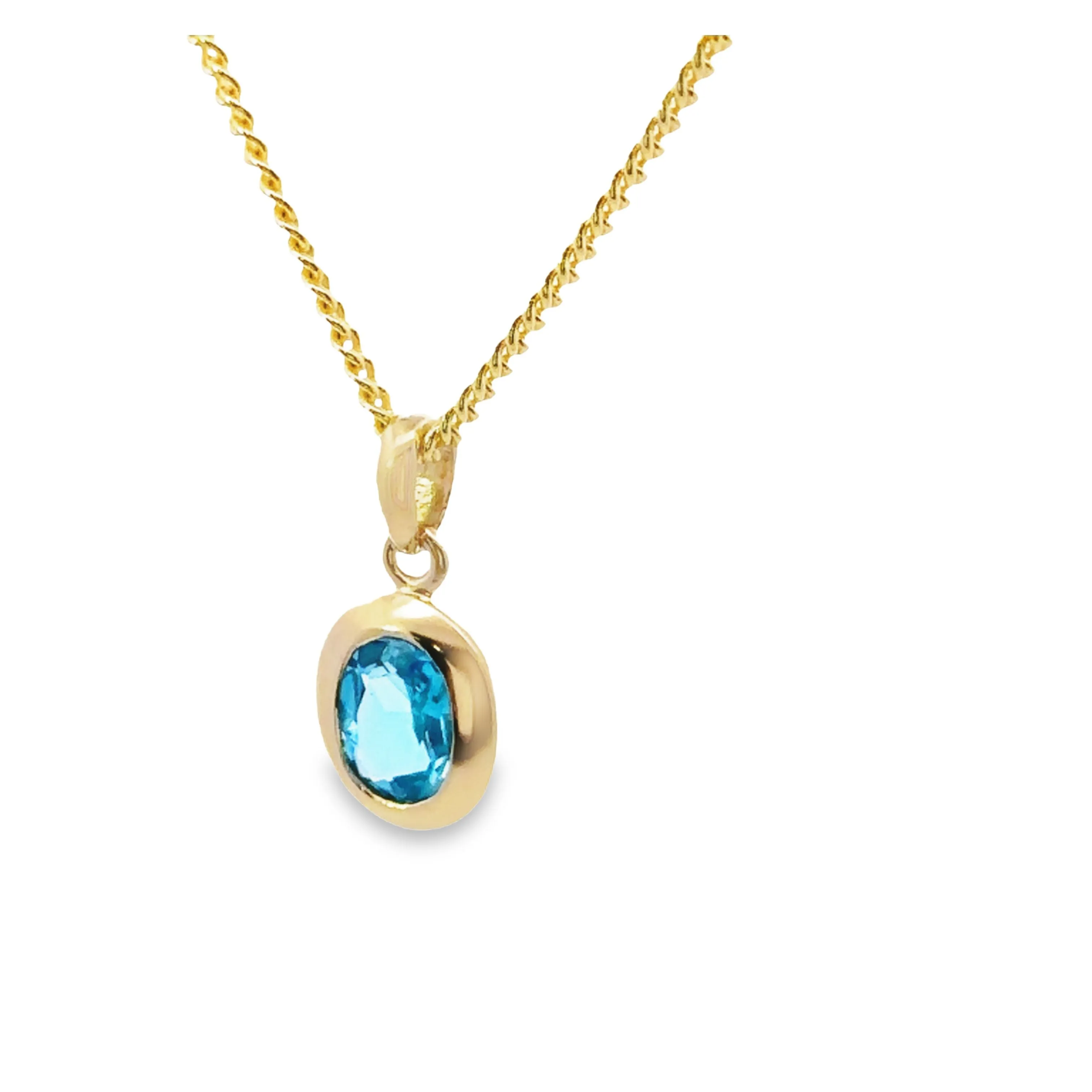 Alluring 9ct Yellow Gold single stone Topaz Pendant