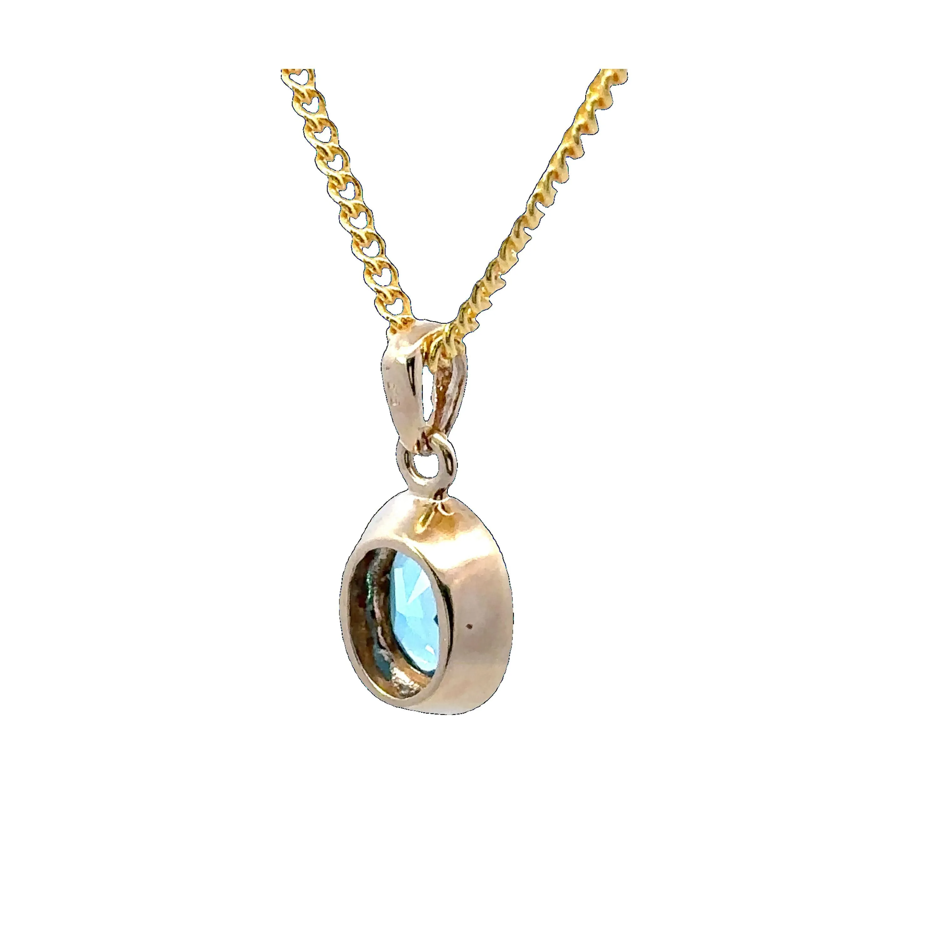 Alluring 9ct Yellow Gold single stone Topaz Pendant