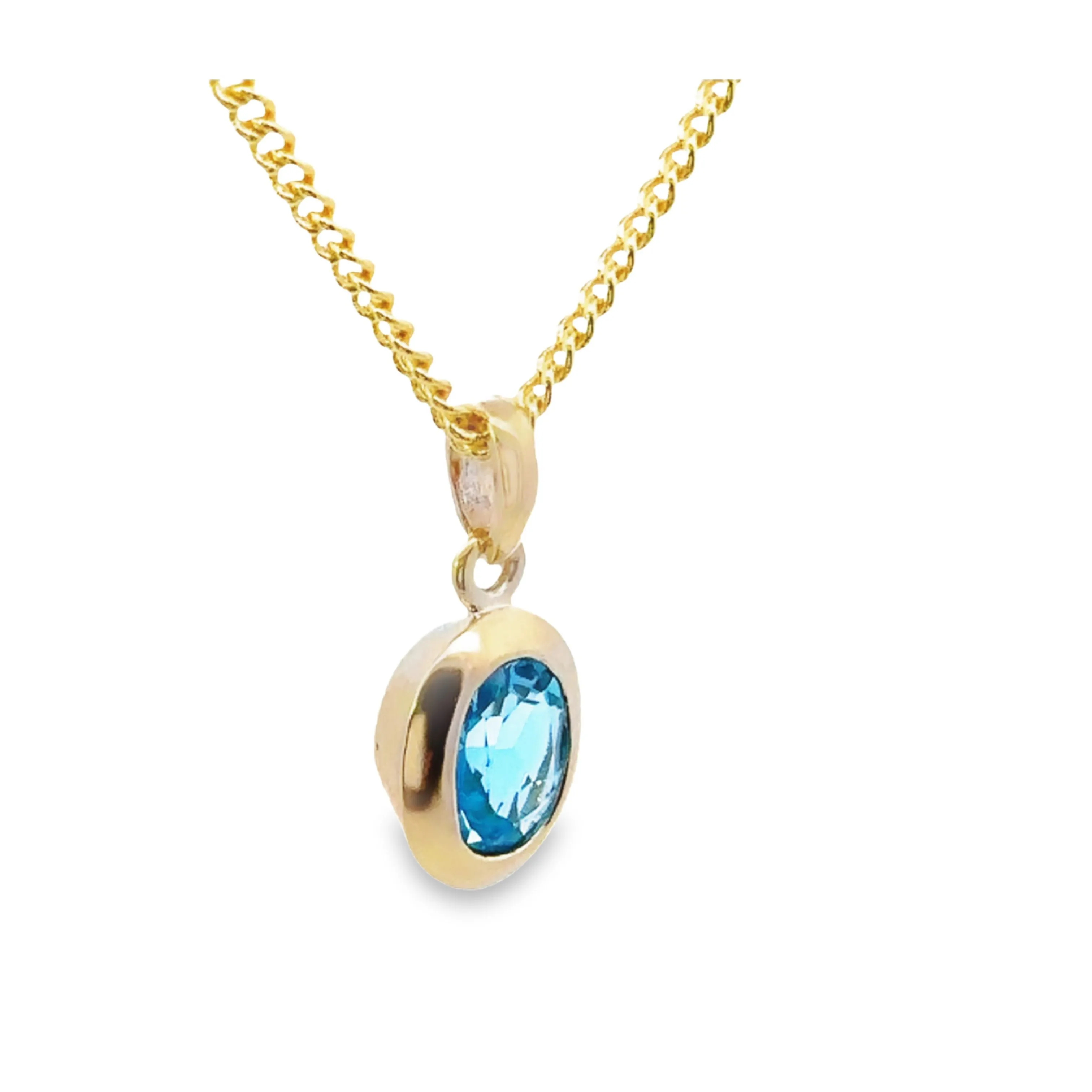 Alluring 9ct Yellow Gold single stone Topaz Pendant