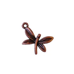 Antique Copper Dragonfly Charm