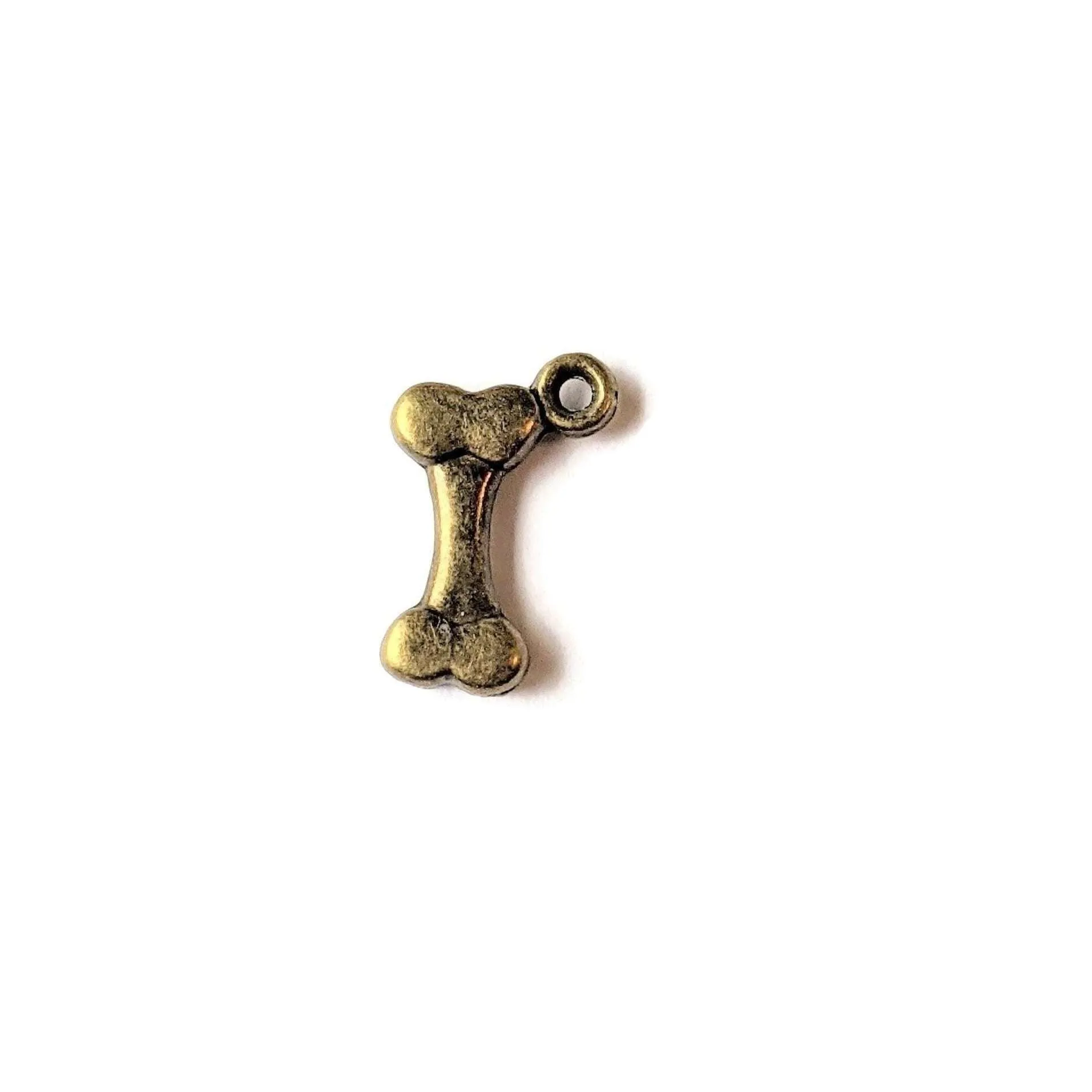 Antique Gold Dog Bone Charm