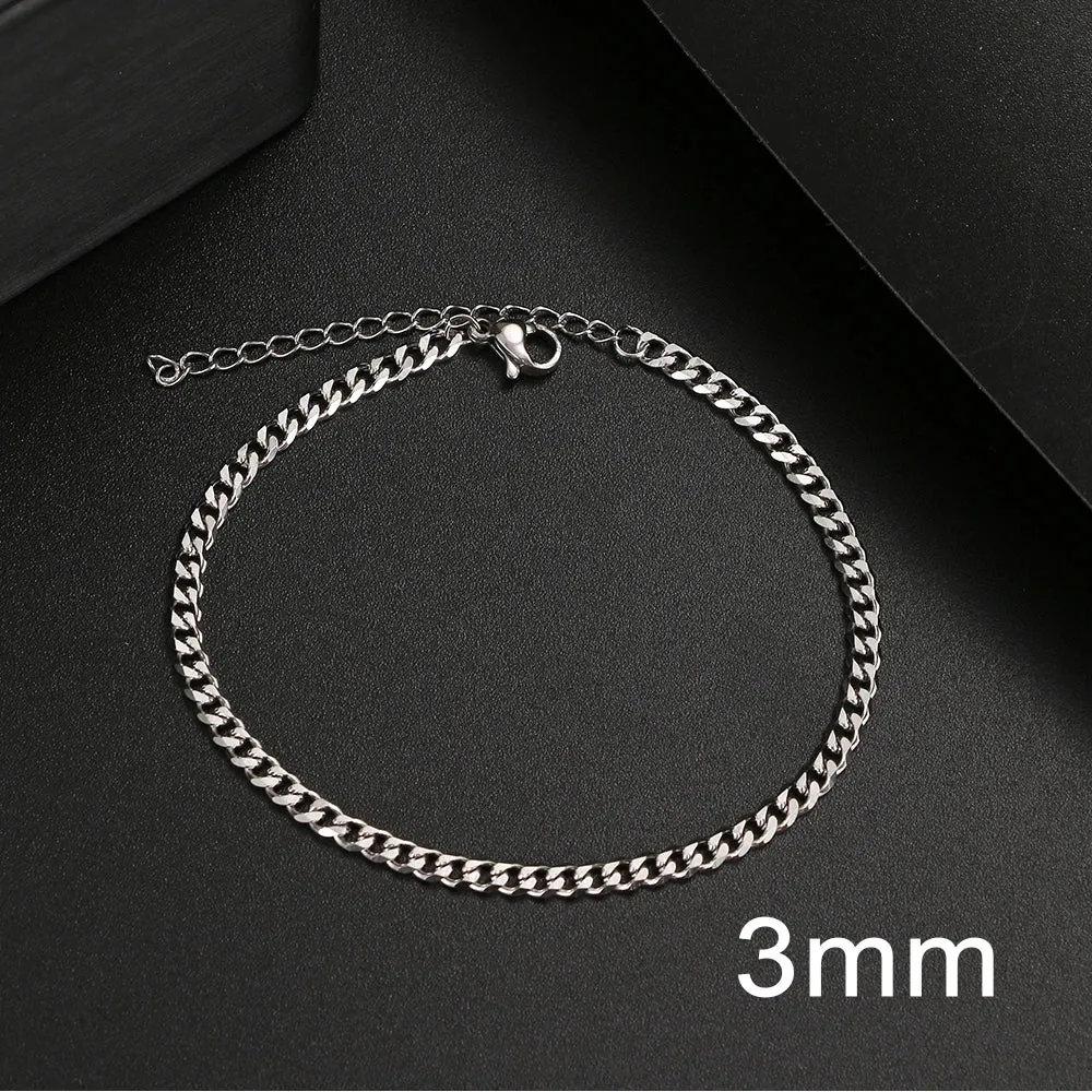 Basic Punk Stainless Steel Bracelet For Men Women Cuban Link Chain Minimalist Bracelets Hot Jewelry Gothic Wedding Gifts NEW