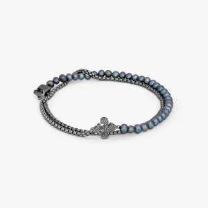 Black Freshwater Pearl Ruthenium Plated Ipanema Bracelet