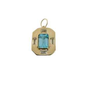 Blue & White Topaz Pendant