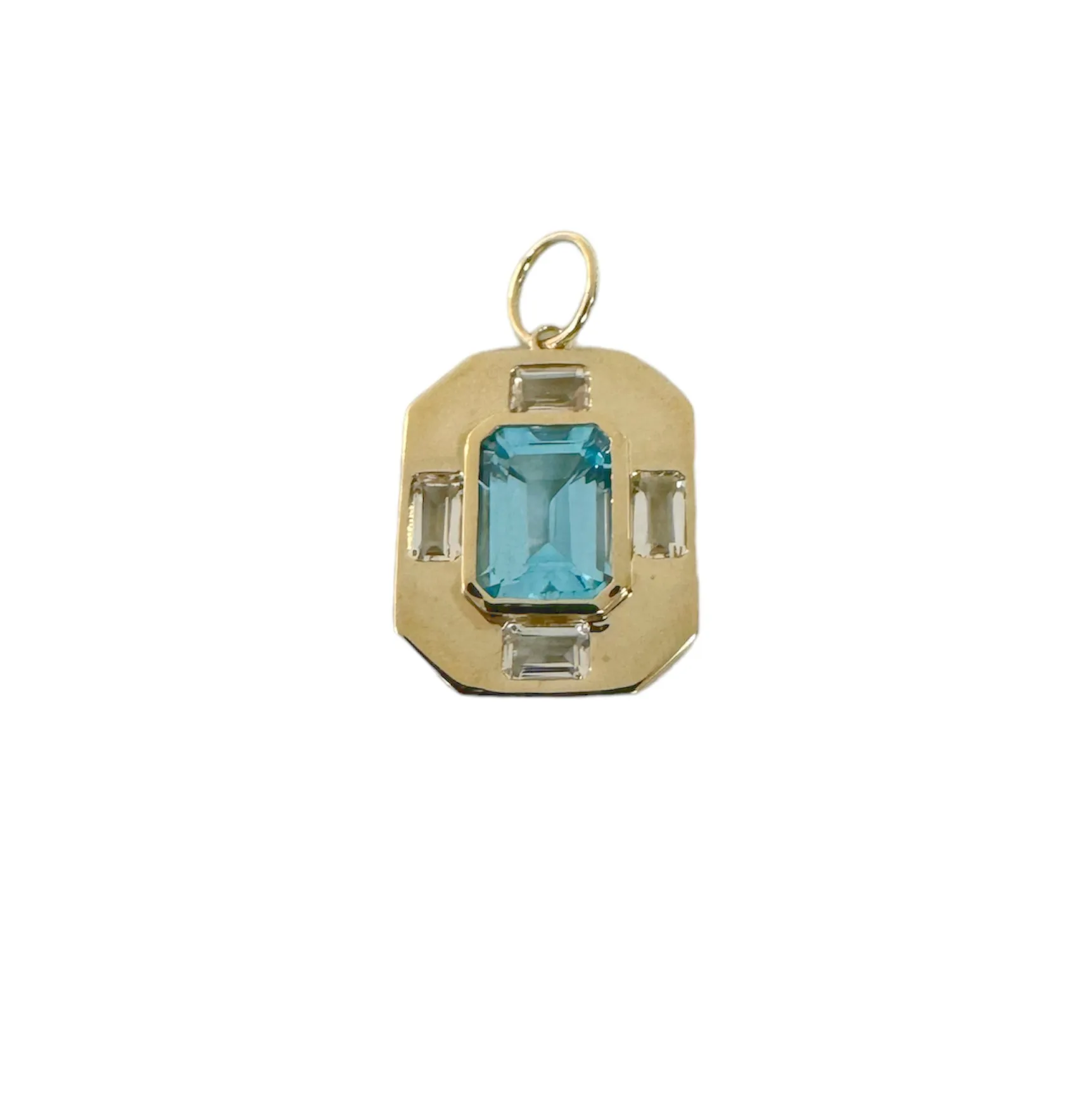 Blue & White Topaz Pendant