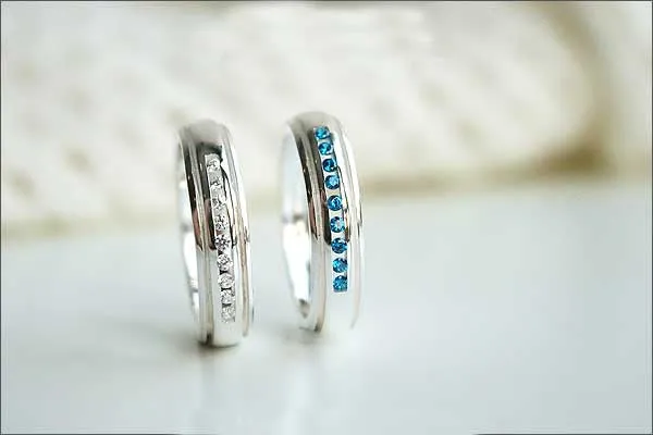 Blue Topaz  - 925 Sterling Silver Band - For Casual Wedding or Engagement - Engravable and Customized Options Available -  Silver ring (R92)