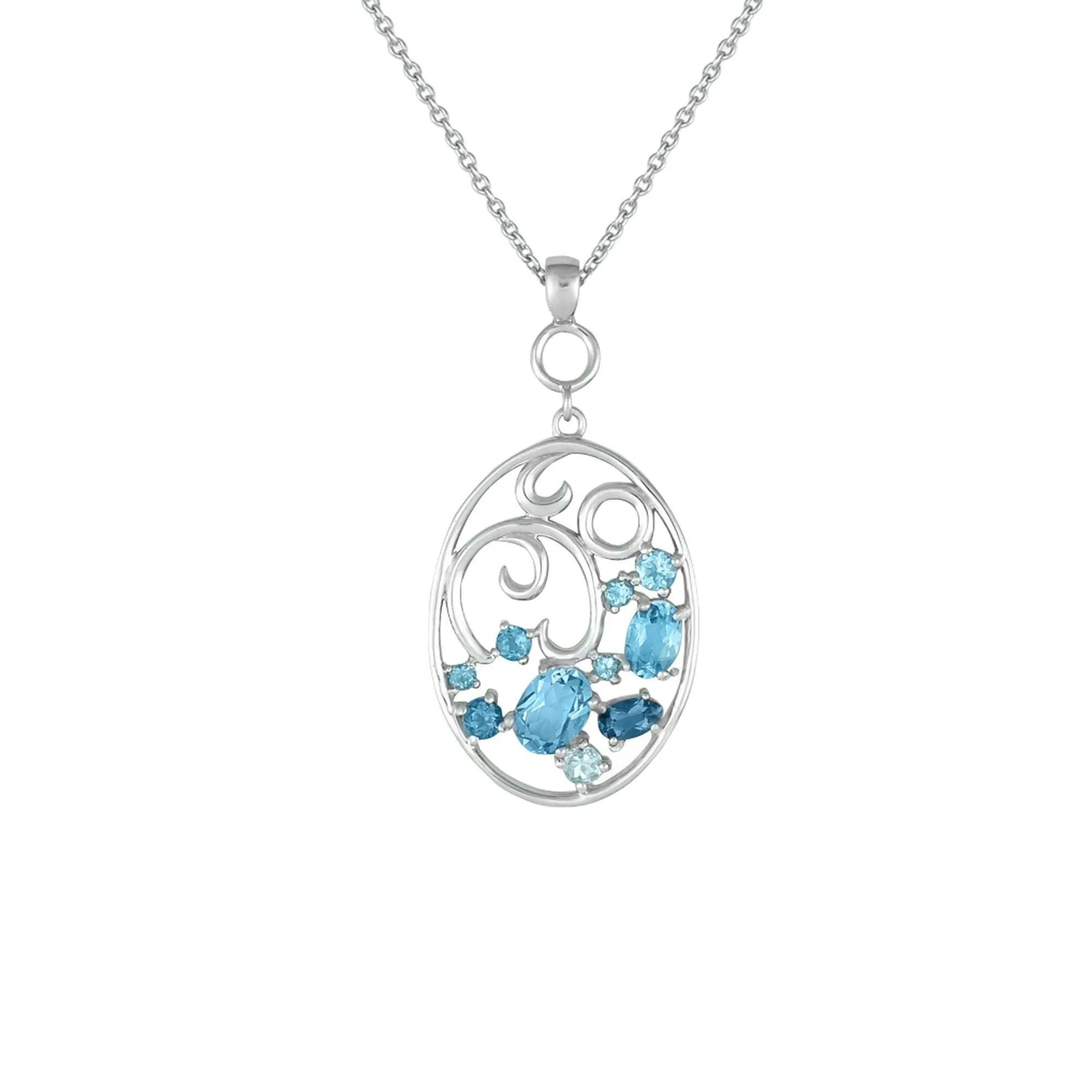 Blue Topaz and London Blue Topaz Fashion Pendant