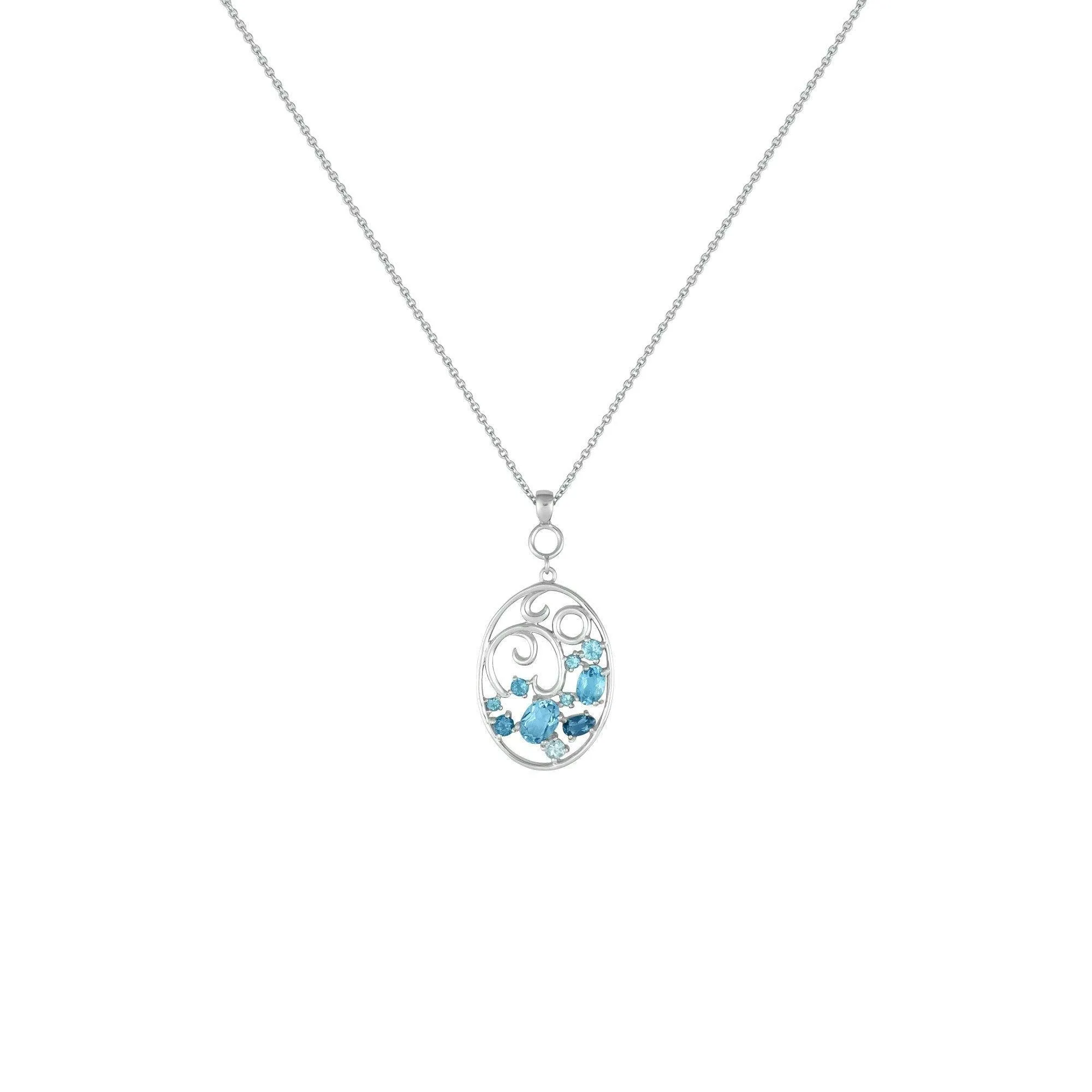 Blue Topaz and London Blue Topaz Fashion Pendant