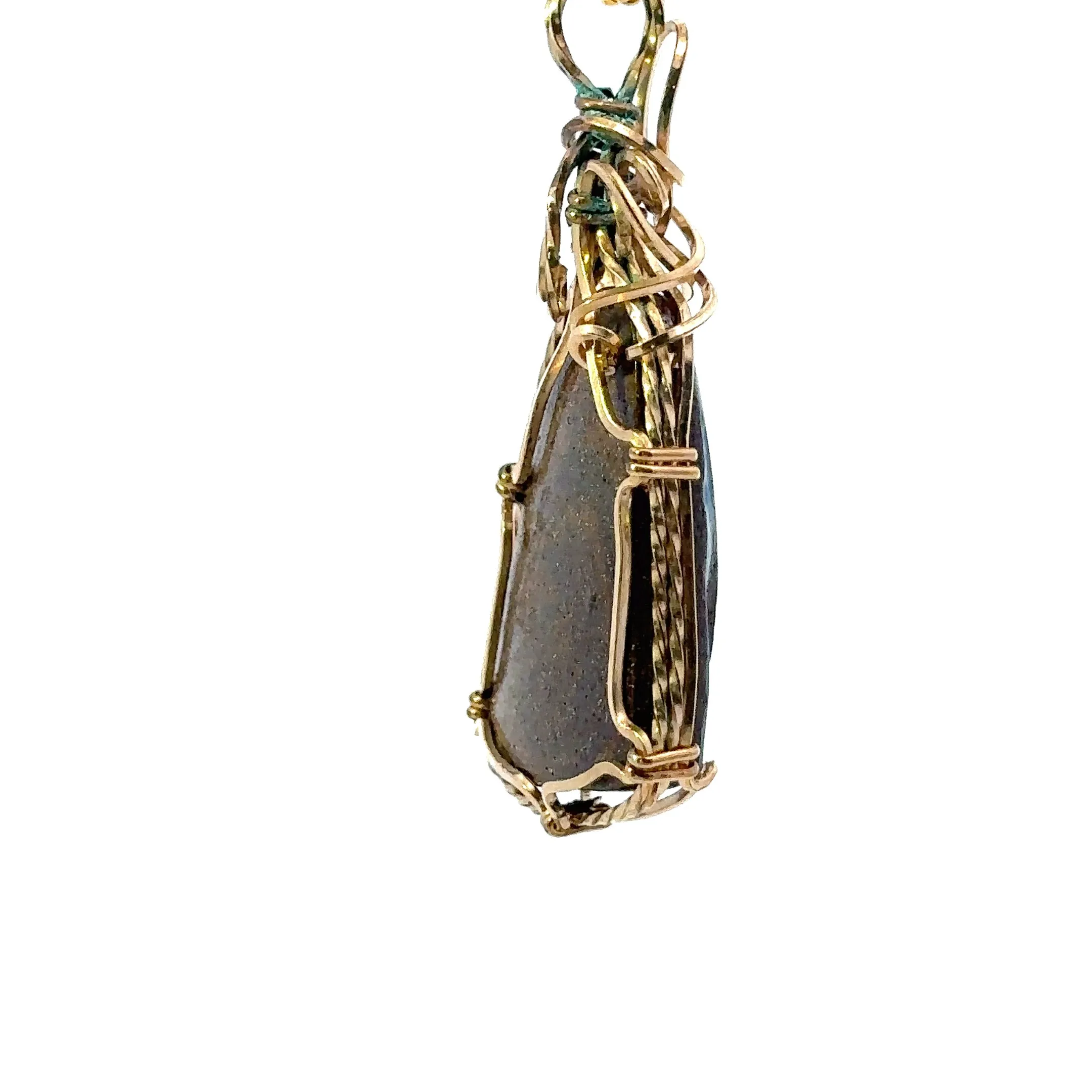 Boulder Opal Pendant set in 9ct Yellow Gold