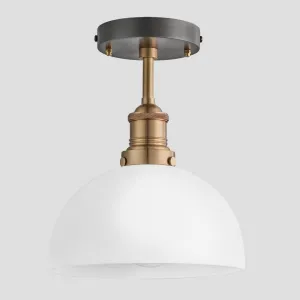 Brooklyn Opal Glass Dome Flush Mount Light - 8 Inch