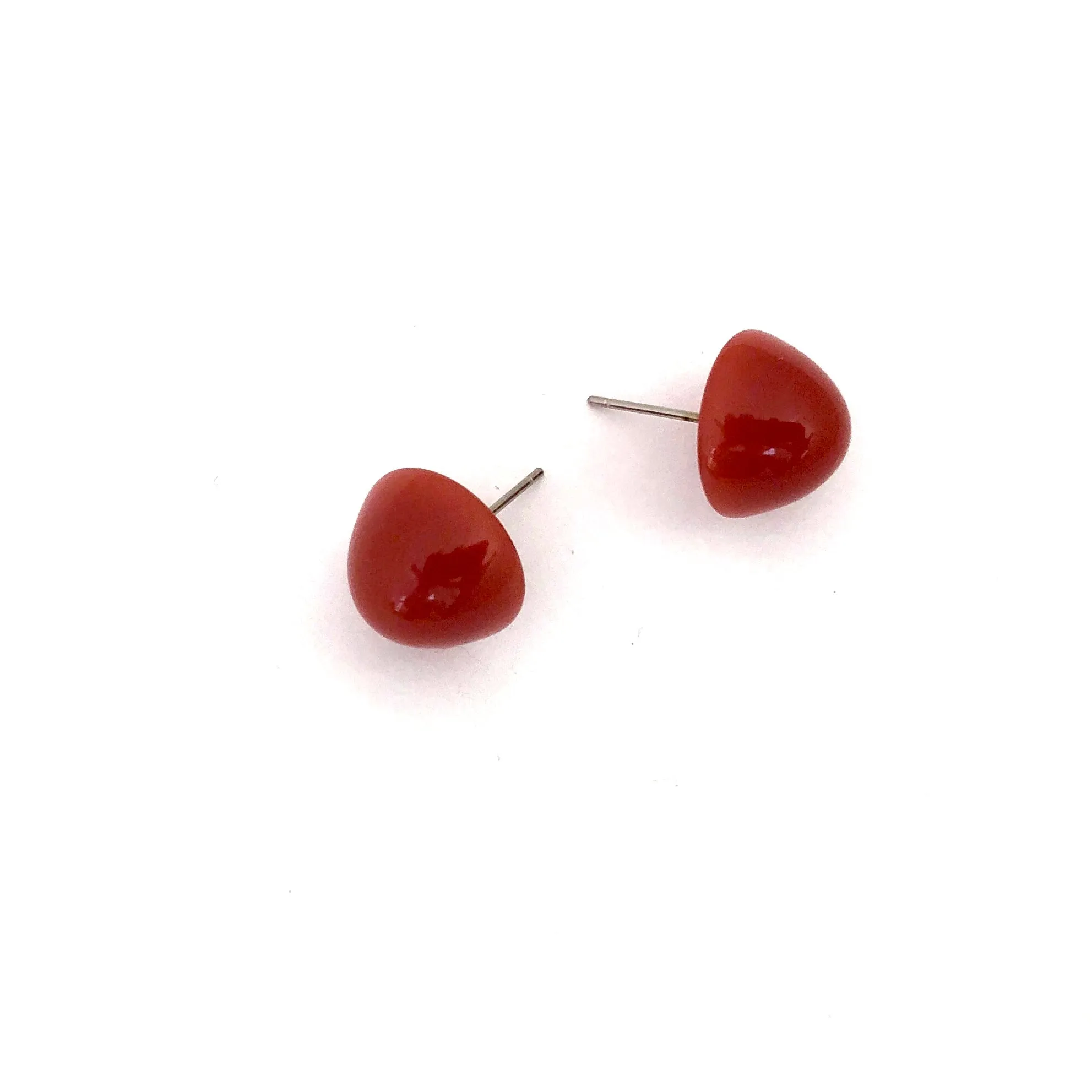 Carnelian Gumdrop Stud Earring