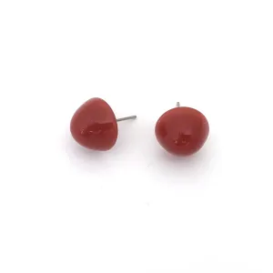 Carnelian Gumdrop Stud Earring