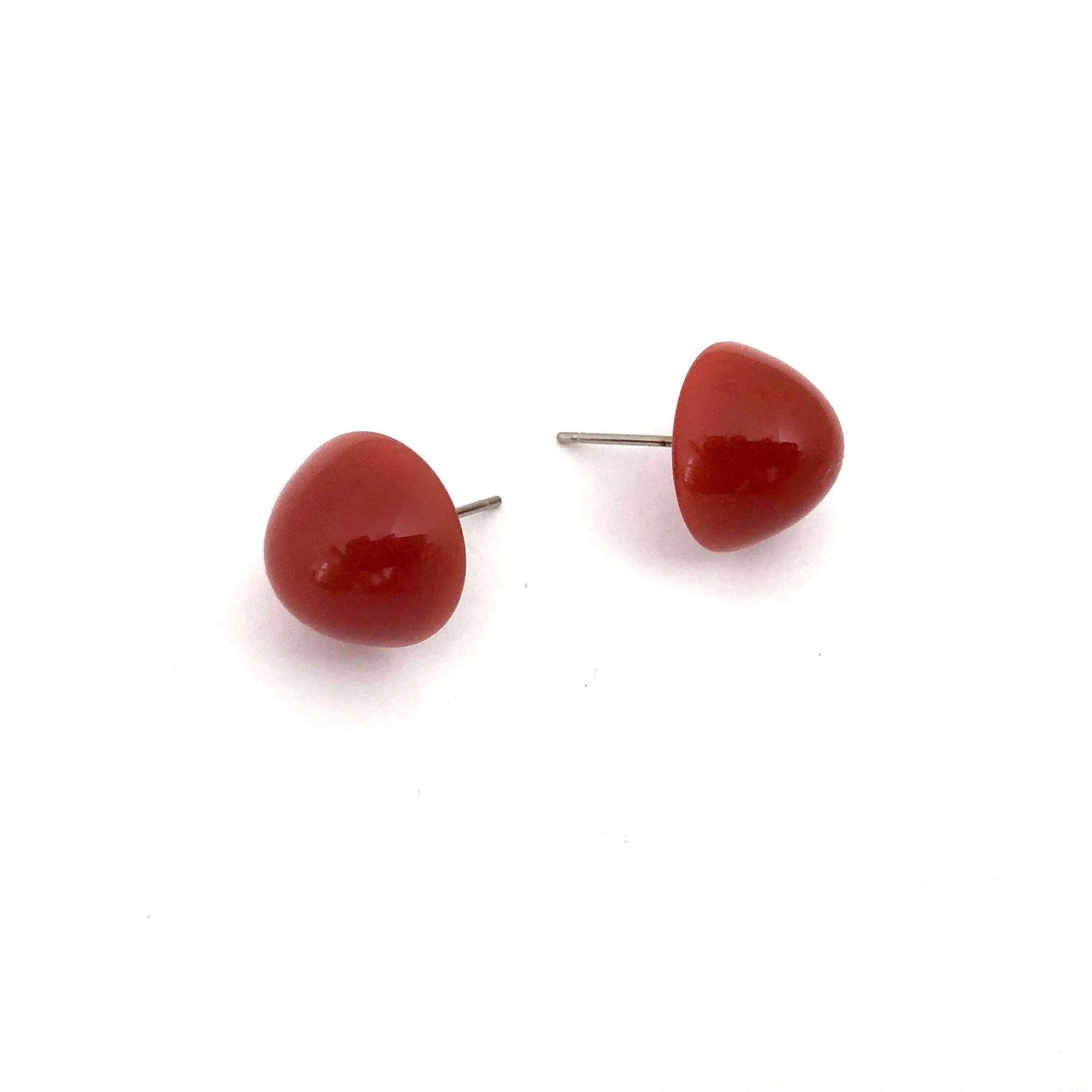 Carnelian Gumdrop Stud Earring