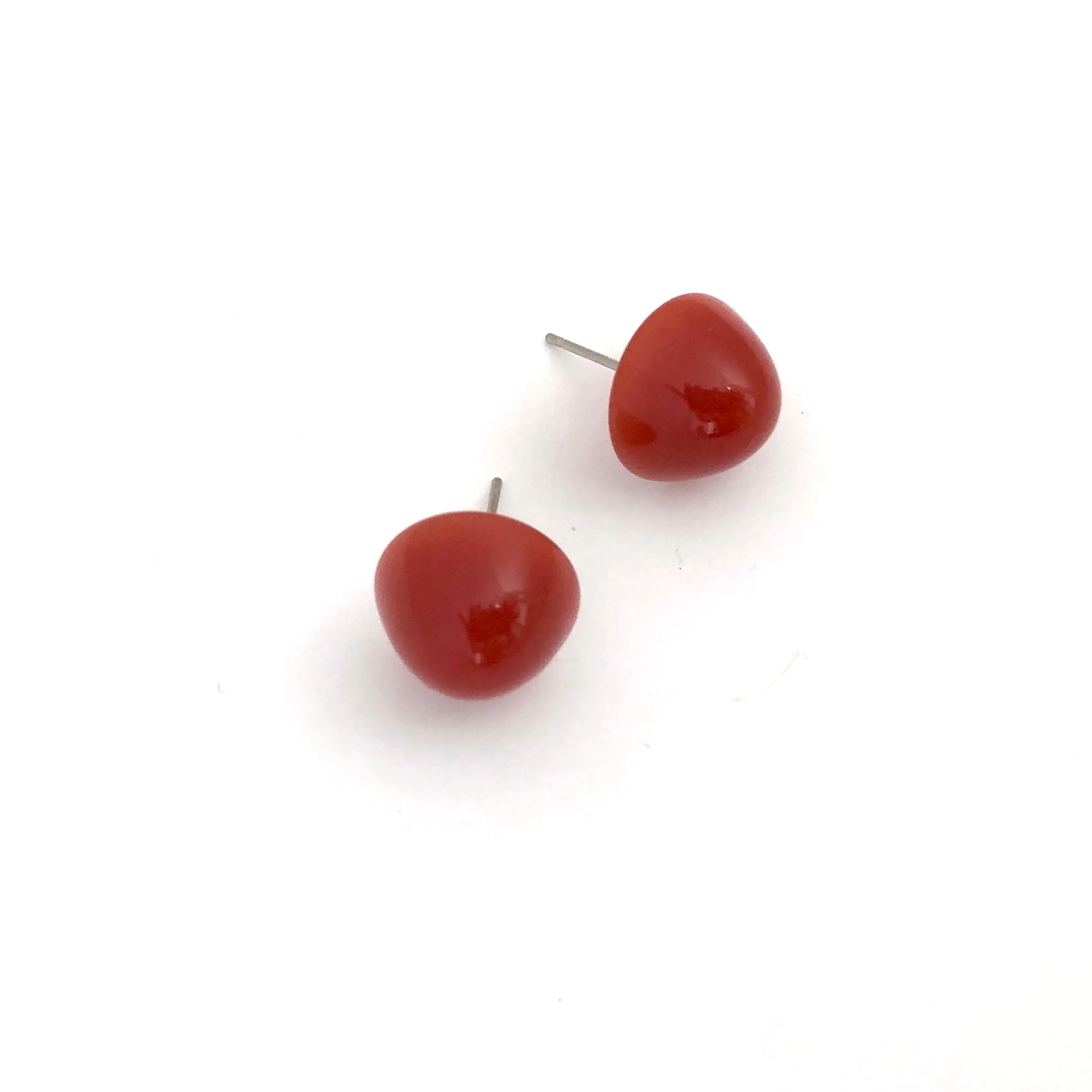 Carnelian Gumdrop Stud Earring