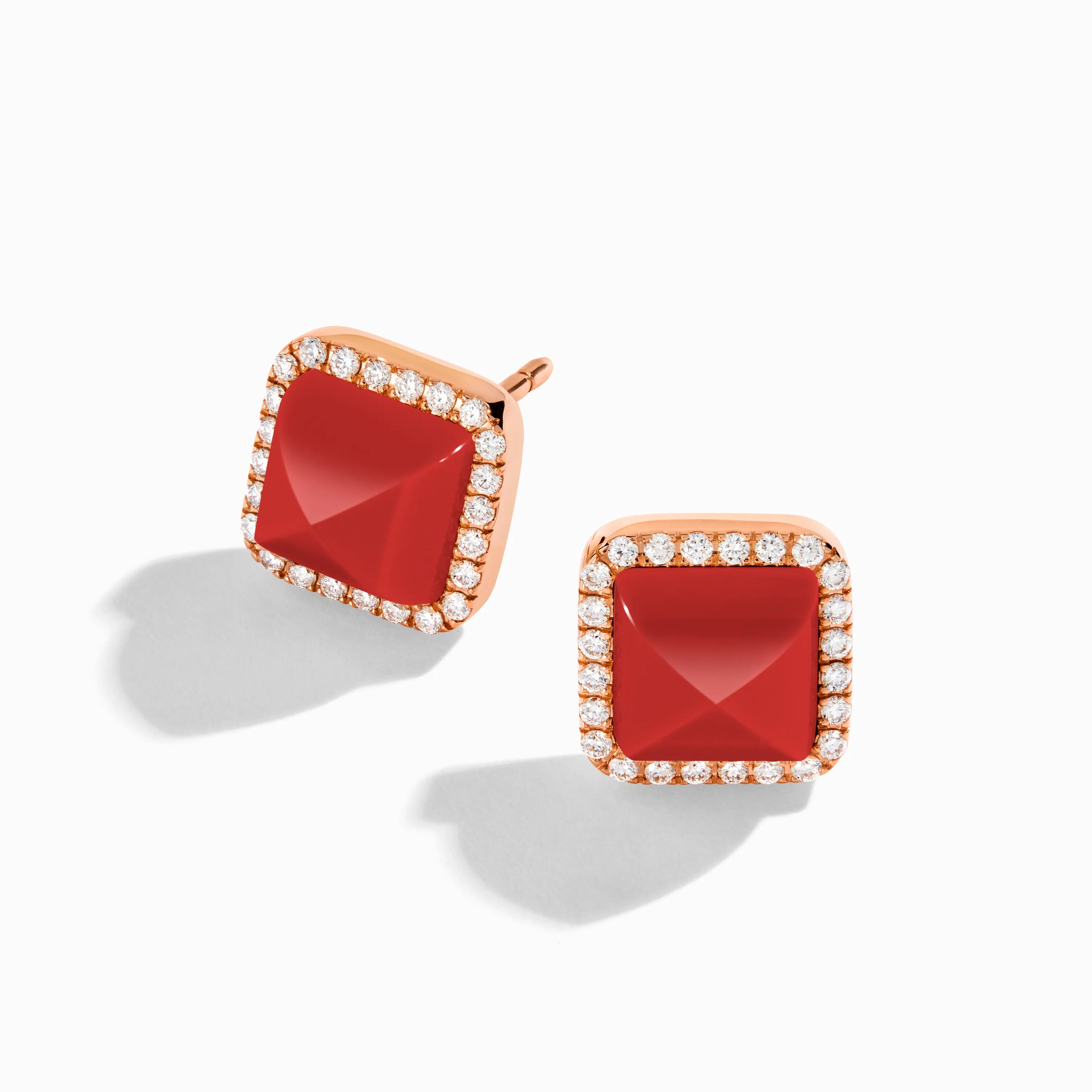 Cleo Diamond Stud Pyramid Earrings