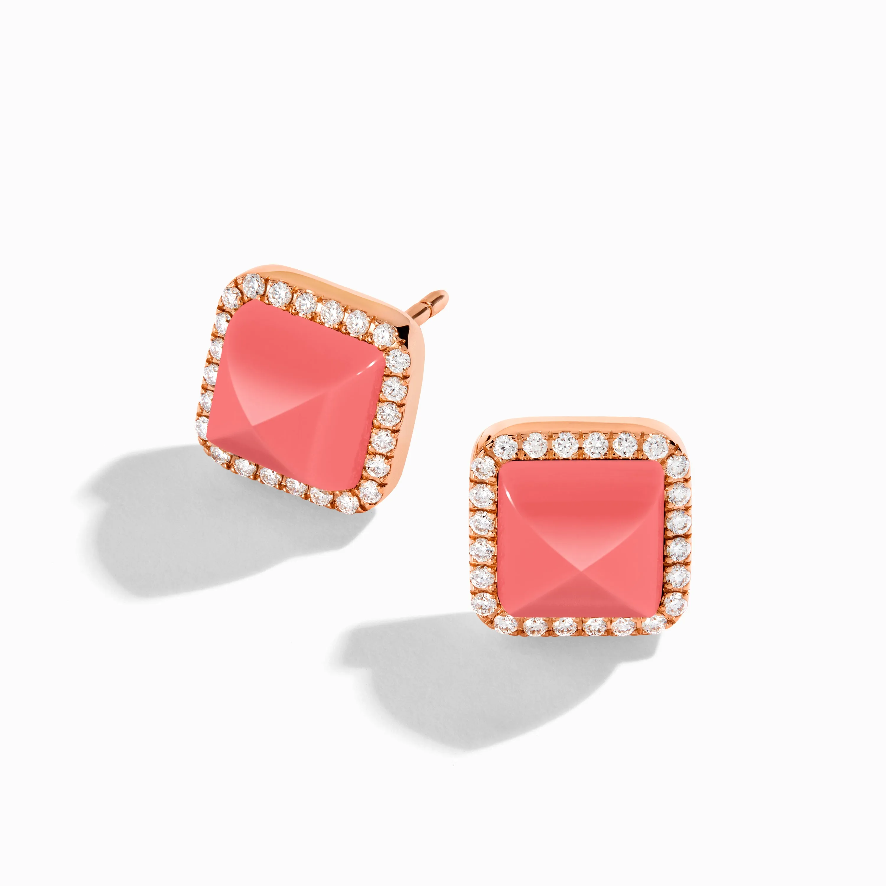 Cleo Diamond Stud Pyramid Earrings