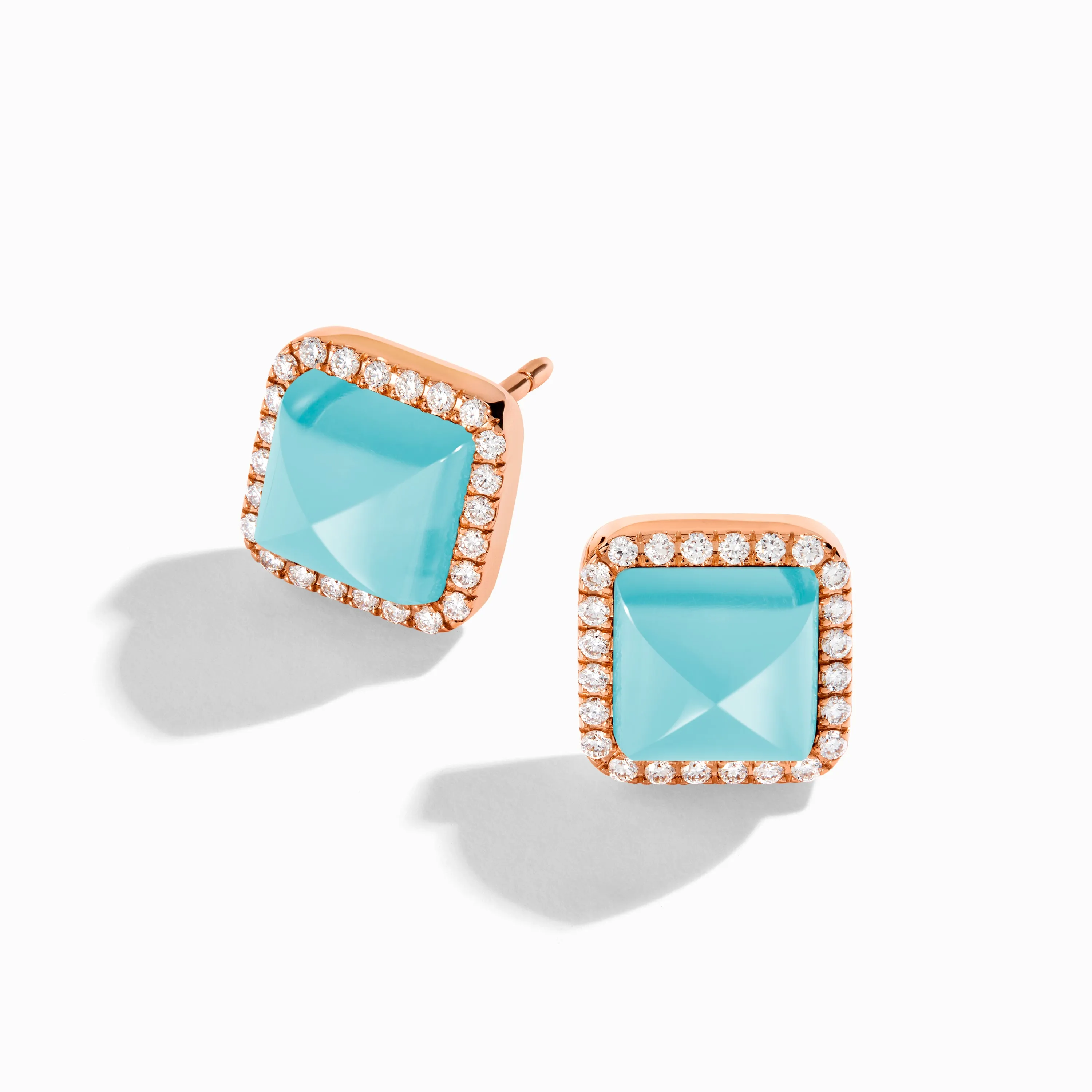 Cleo Diamond Stud Pyramid Earrings