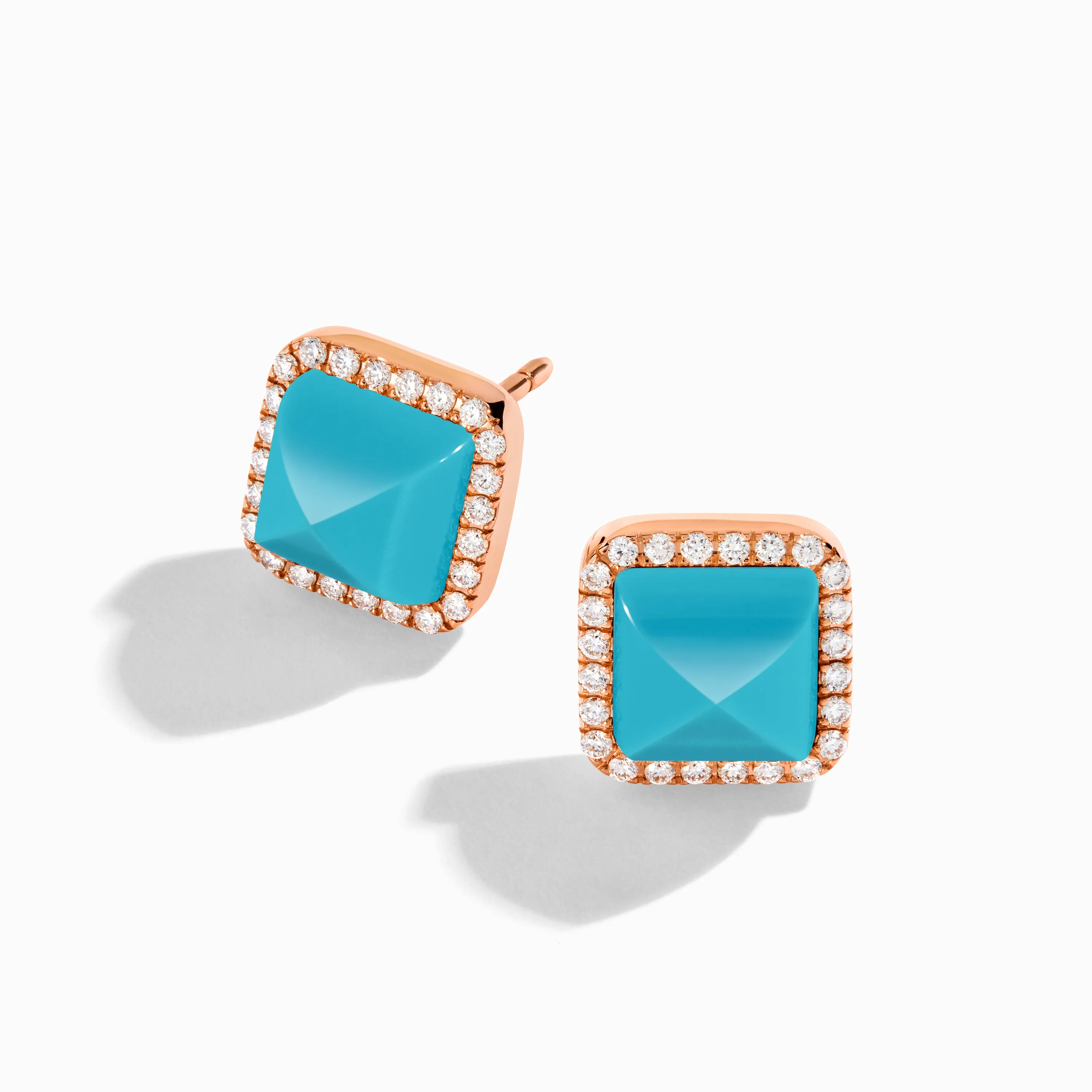 Cleo Diamond Stud Pyramid Earrings