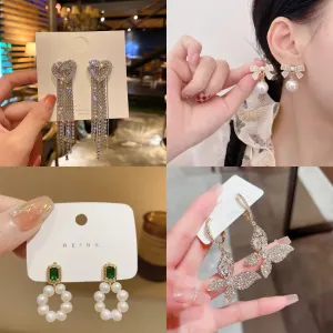 Combo of 4 Korean Drops & Danglers Earrings Set