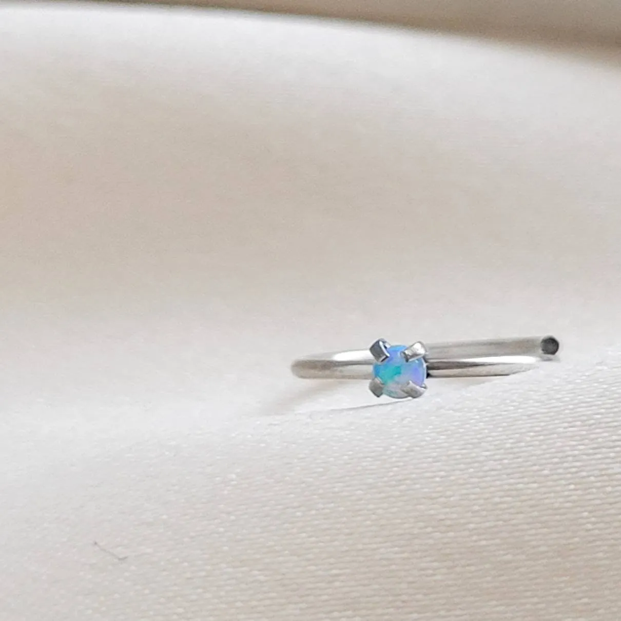 Dainty Opal Nose Ring